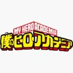 My Hero Academia logo in English and Japanese.