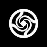 Black and white spiral circle design