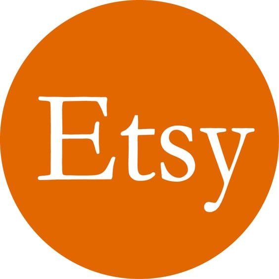 Etsy logo in orange circle