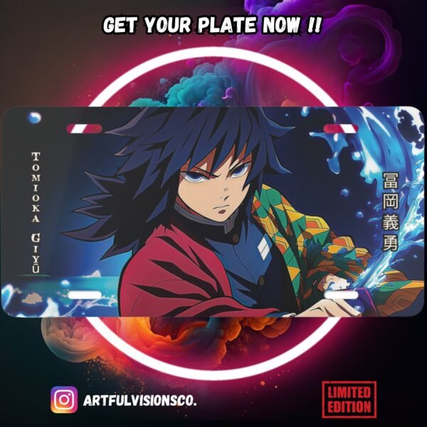 Anime character license plate, limited edition design.