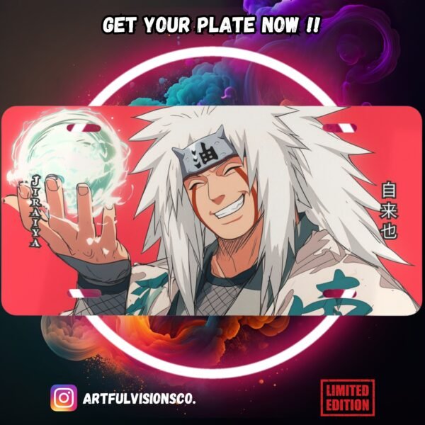 Anime character custom license plate design.