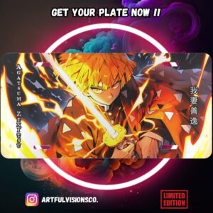 Anime character license plate design, limited edition.