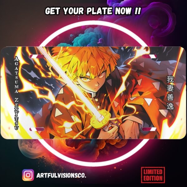 Anime character license plate design, limited edition.