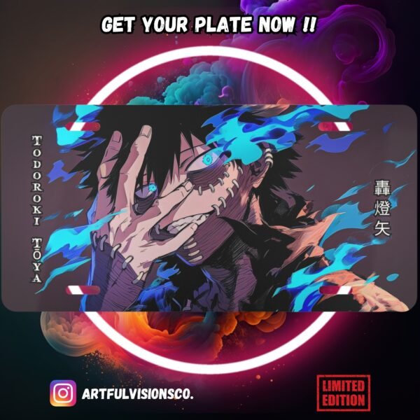 Anime character themed license plate design.
