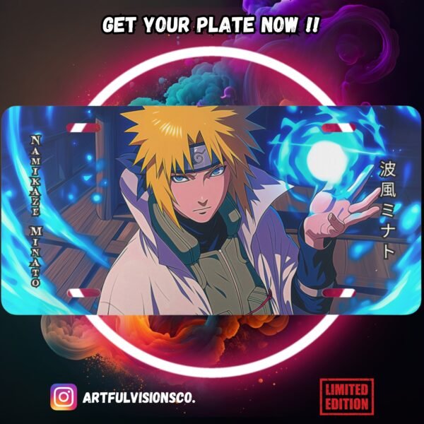 Anime character design on license plate, limited edition.