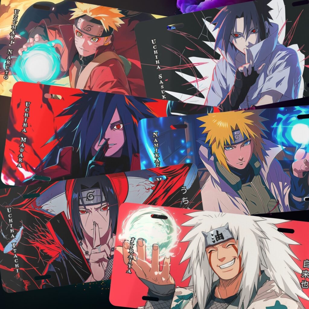 Anime characters with intense expressions and energy effects.