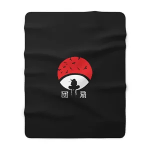 Naruto Shippuden Sherpa fleece blanket featuring vivid ninja clan graphic print, ultra-soft cosy anime throw blanket
