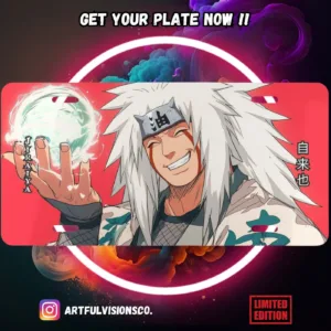 Naruto Shippuden anime aluminium license plate with vivid full-colour manga print on a durable metal plate