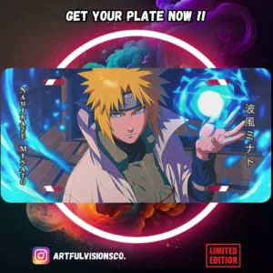 Naruto Shippuden anime aluminium license plate with vivid full-colour manga print on a durable metal plate