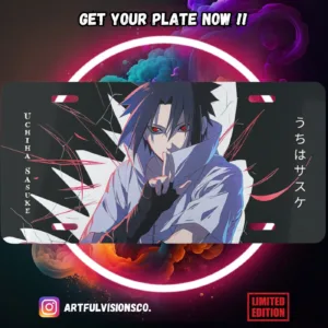 Naruto Shippuden anime aluminium license plate with vivid full-colour manga print on a durable metal plate