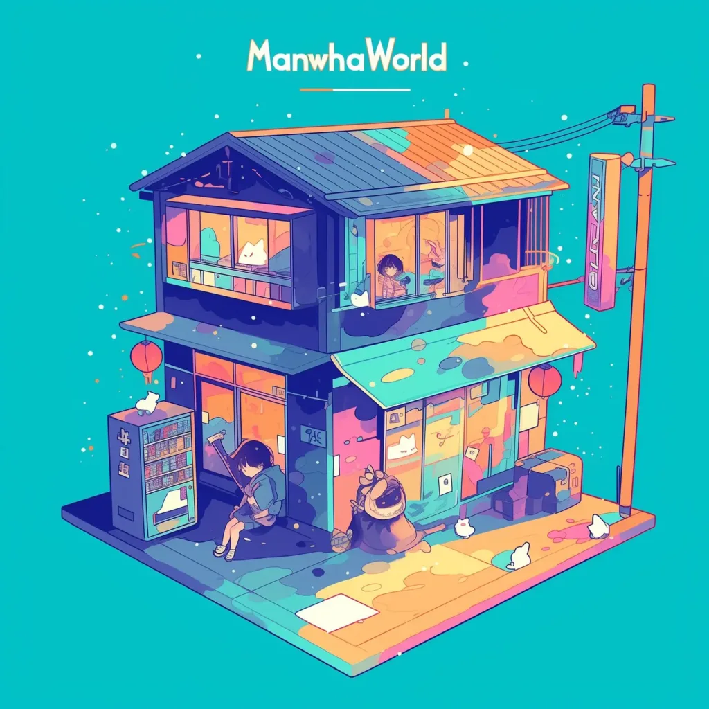 Manhwa World minimalist anime brand logo design